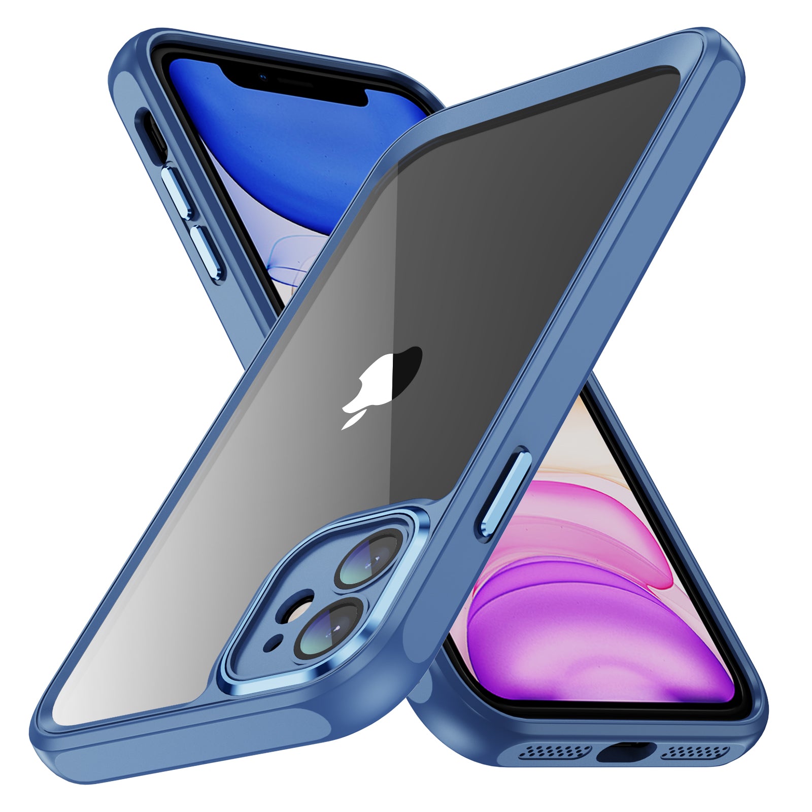 Til iPhone 11 Hybrid Stødsikker TPU + Akryl telefonetui Metal kameraramme Klart bagcover Til iPhone 11 Hybrid Stødsikker TPU + Akryl telefonetui Metal kameraramme Klart bagcover